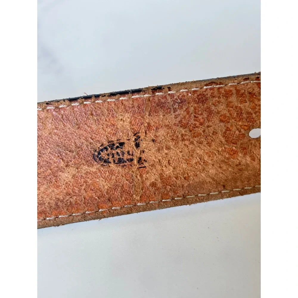 Leather Horsehair Inlay Basketweave Western Belt Brown 34 Soutwest